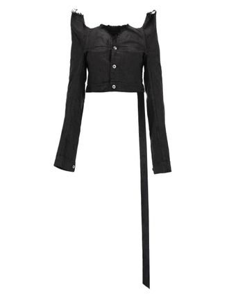 Rick Owens Tec Trucker Cotton Asymmetrical Jacket
