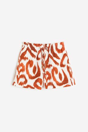 H&M Paperbag-Shorts aus Leinenmix - White