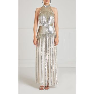 Temperley London Filigree Dress in Silver at Nordstrom, Size 10