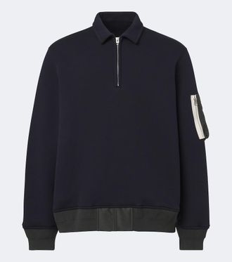 sacai Cotton-blend polo sweatshirt