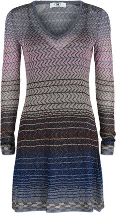 M Missoni Metallic Striped Mini Dress