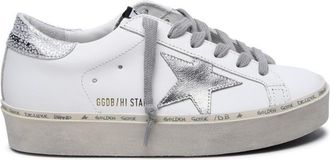 Golden Goose Hi Star Sneakers In White Leather