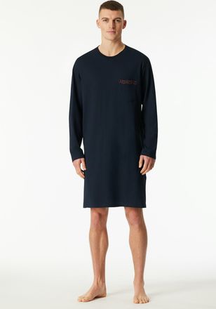 Schiesser Nachthemd SCHIESSER Comfort Nightwear, Damen, Gr. 48, N-Gr, nachtblau, Single Jersey, Obermaterial: 100% Baumwolle, bequem kniefrei, Rundhals, Kleider