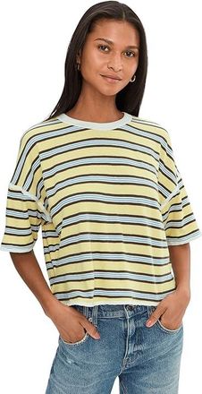 Free People We The Free Clean Rugby T-Shirts Womens Clothing Yellow Combo : LG (Womens 12-14), Cotton/Jersey
