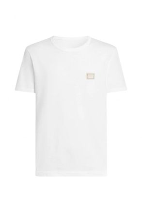 Dolce & Gabbana PLAQUE COTTON T SHIRT Size: 54, colour: WHITE