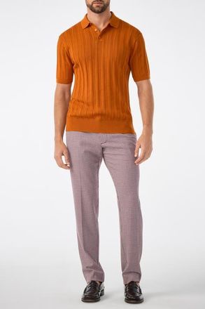 Mr Turk Kensington Short Sleeve Knit Polo in Amber at Nordstrom, Size X-Large