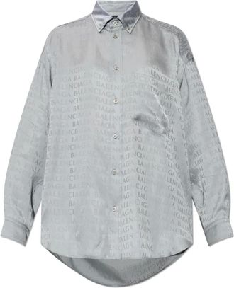 Balenciaga Shirts, female, Gray, Size: 2XS Monogram Shirt