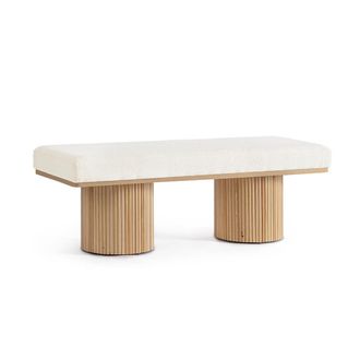 BIZZOTTO Floriana 2-seater bench natural white Boucl&eacute;