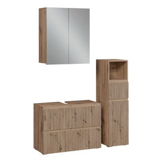 Vicco Conjunto De Muebles De Ba&ntilde;o De 3 Piezas Takumi, Roble Artesanal, 3 Piezas, Vicco