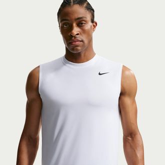 Nike Mens Dri-FIT Legend Sleeveless Fitness T-Shirt in White | DX0991-100
