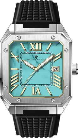 Christian Van Sant Mens Mosaic Blue Dial Watch