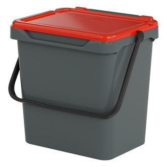 Dmora Papelera De Polipropileno Para Recogida Separada, Contenedor De Residuos 30l, 100% Made In Italy, 40x31h39 Cm, Rojo, Con Embalaje Reforzado - Dmora