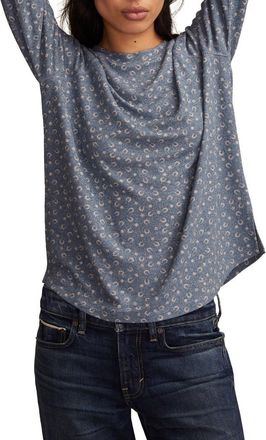 Lucky Brand Cloud Raglan Sleeve Knit Top in Cream Blue Multi at Nordstrom, Size Xx-Large