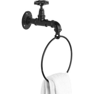 OEM Anillo Para Toallas De Hierro De 16 Cm De Di&aacute;metro, Estante De Almacenamiento Industrial Para Pared, Separador De Ambientes, Anillo Para Toallas Retro