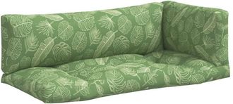 vidaXL Cojines Para Palets 3 Unidades Tela Oxford Estampado De Hojas Vidaxl