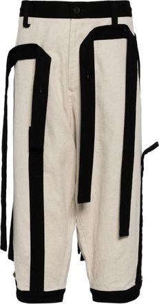 Yohji Yamamoto Bermudas, male, White, 4 Y, Bermuda Shorts with Detachable Straps