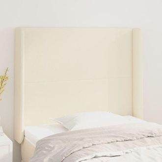 vidaXL Cabecero Con Orejas Cuero Sint&eacute;tico Crema 103x16x118/128cm Vidaxl