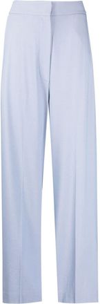 Khaite high-waisted wide-leg trousers - women - Virgin Wool/Cupro/Viscose - 2 - Purple
