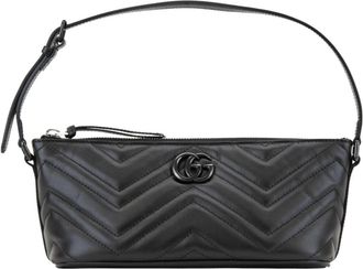 Gucci Gewatteerde leren handtas met rits - Dames - Handtassen - Zwart - ONE Size - Leer - Tassen