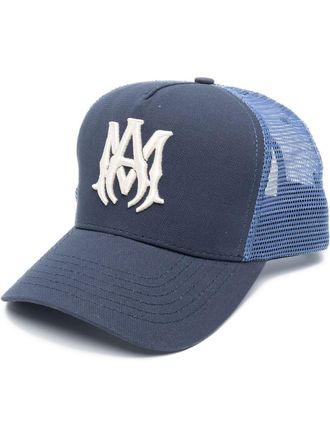 Amiri embroidered-logo mesh-panel cap - men - Cotton/Lyocell - One Size - Blue