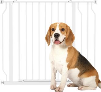 OEM Puerta Para Perros Con Ancho Ajustable 75-95 Cm Barrera De Seguridad Para Perros Con Extensi&oacute;n Y Doble Bloqueo Blanco