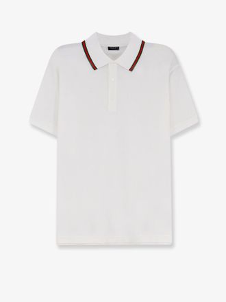 Gucci Polo in cotone con dettaglio Nastro Web sul colletto - GUCCI - gender_Man