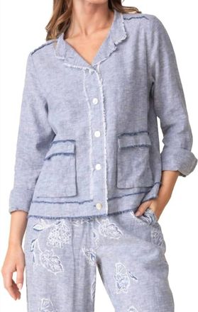 Habitat Summer Breeze Fringe Jacket In Indigo