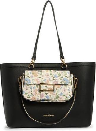 Nanette Lepore Bague 2-in-1 Tote in Black - Painterly Floral at Nordstrom Rack