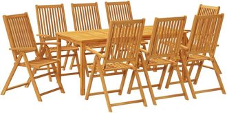 vidaXL Juego De Comedor De Jard&iacute;n 9 Piezas Madera Maciza De Acacia Vidaxl