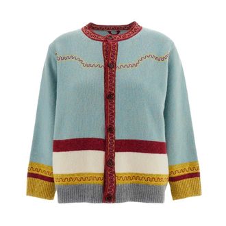 Bode Cardigan - Dames - Truien - Blauw - Maat: XS Wol