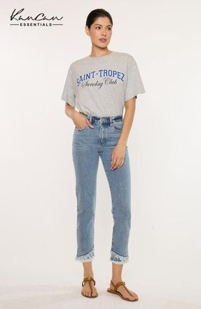 Kancan Clover Essentials High Rise Straight Fit Leg Jeans in Medium Wash at Nordstrom, Size 30