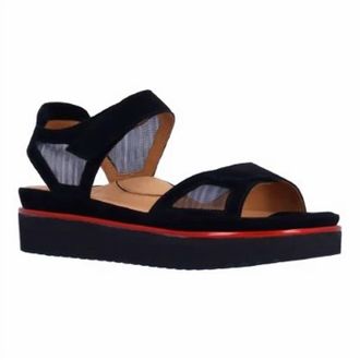 L'Amour Des Pieds Womens Arna Sandal In Black Suede