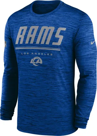 Nike Los Angeles Rams Sideline Team Issue Velocity Nike Mens Dri-FIT NFL Long-Sleeve T-Shirt in Blue | 02EQ4NP9X-CH4