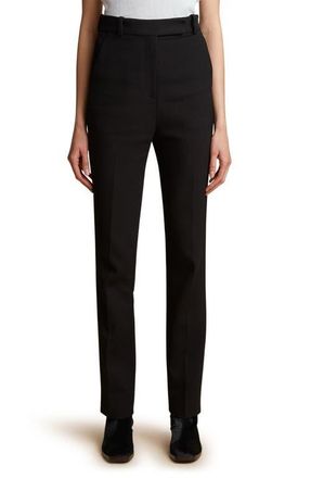 Khaite Emile Straight Leg Pants in Black at Nordstrom, Size 10