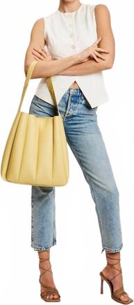 Moda Luxe Zelda Pleated Detail Hobo Handbag In Butter Yellow