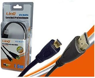 Trade Shop Trade Shop - Hdmi A Mini Hdmi Cavo A C Spina 1080 Hd Tv Adattatore 1,5 Mt Linq Hd-mi5pb