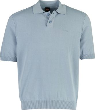 HUGO BOSS BOSS Orange poloshirt lichtblauw wijde fit katoen