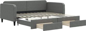 vidaXL Vidaxl - Sof&aacute; Cama Nido Con Cajones Tela Gris Oscuro 100x200 Cm