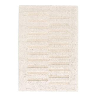 Sweeek Alfombra interior con dise&ntilde;o en relieve crema