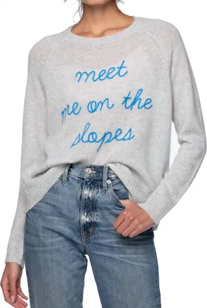 Golden Sun Meet Me On The Slopes Cashmere Sweater In Grey
