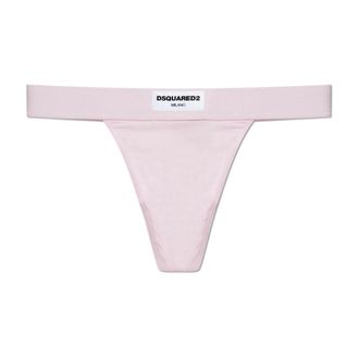 Dsquared2 Bottoms, female, Pink, Size: 2XL Logo Patch Thong