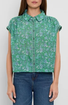 Michael Stars Liliane Print Button-Up Shirt in Aruba Border Print at Nordstrom, Size X-Small