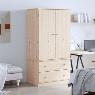 vidaXL Armario Alta Madera Maciza Pino 90x55x170 Cm Vidaxl
