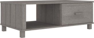 vidaXL Vidaxl - Mesa de centro hamar madera maciza pino gris claro 100x55x35 cm