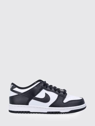 Nike Dunk Low Boys Smooth Leather Sneakers with Swoosh Logo