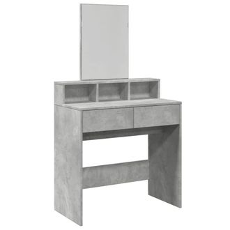 Berkfield Home Dressing Table with Mirror Concrete Grey 80x41x144.5 cm