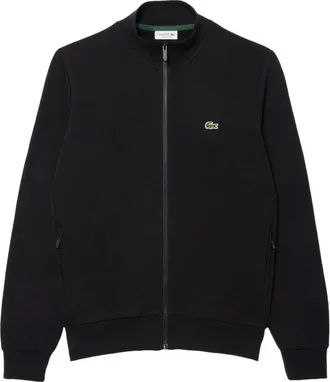 Lacoste Fleece sweatshirt met hoge rits - Heren - Vesten met rits - Zwart - S - Katoen - Hoodies & sweatvesten