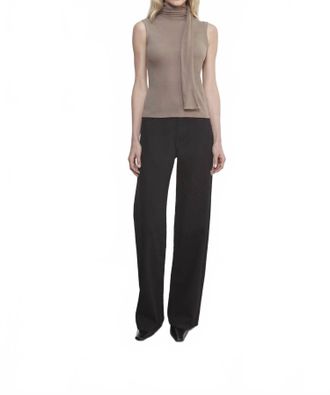 Enza Costa Cashmere Seeveless Scarf Top In Walnut