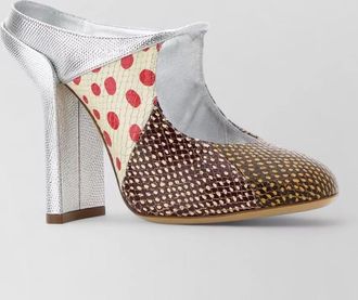 Dries Van Noten leather mules mixed patterns open back