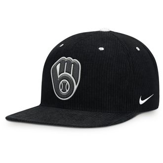 Nike Milwaukee Brewers Pro Nike Mens MLB Adjustable Hat in Black | NB4910DWMZB-KEN